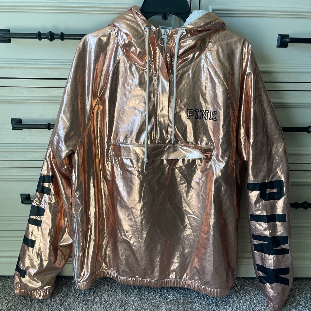 PINK Victoria's Secret Metallic Rose Gold Jacket